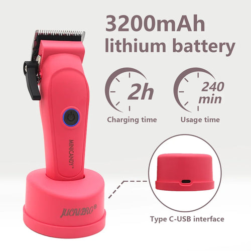 JUCAI Mini Candy JC-06 Professional Clipper 7200RPM Brushless Motor Fade Blade with Base Charger Precision Hair Machine